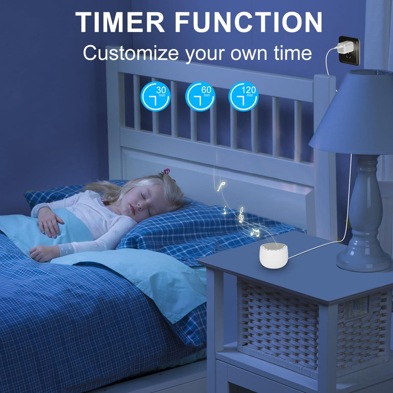 [Australia] - BIGMONAT White Noise Sleep Aid with Remote Control, with 70 Natural Soothing Sounds and AC Adapter, with Memory and Timing Functions to Improve Insomnia-White White-1 
