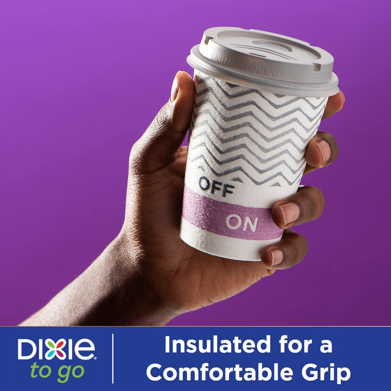 [Australia] - Dixie To Go Medium Paper Coffee Cups With Lids, 12 Oz, 14 Count, Disposable Cups For On-The-Go Hot Beverages 14 Count (Pack of 1) 