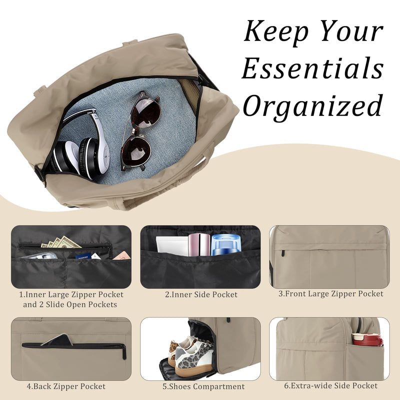 2-Pack Gym Bag for Women, Duffle Bag with Shoe Compartment
