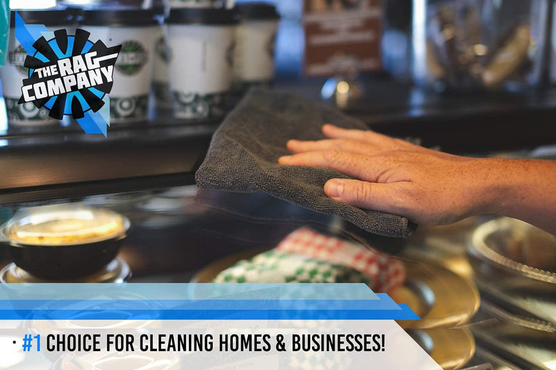[Australia] - The Rag Company - All-Purpose Microfiber Terry Cleaning Towels - Commercial Grade, Highly Absorbent, Lint-Free, Streak-Free, Kitchens, Bathrooms, Offices, 300gsm, 12in x 12in, Grey (12-Pack) 