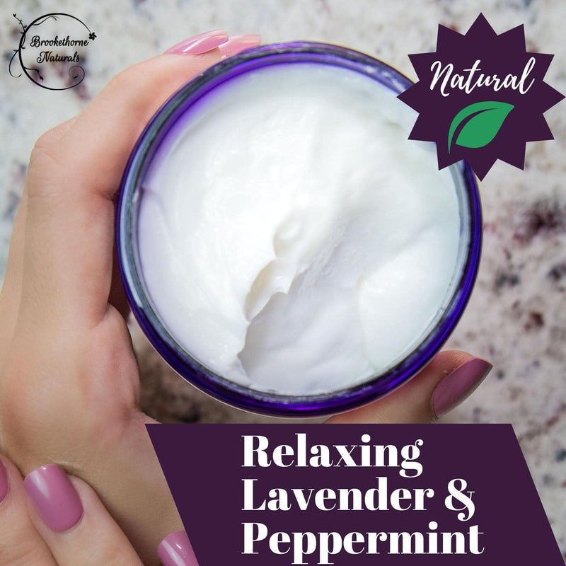 [Australia] - Relax Therapeutic Massage Lotion – All Natural Enriched with Lavender & Peppermint Essential Oils Perfect for Massage Therapy - Massage Cream for Full Body Massage - Brookethorne Naturals 8oz 