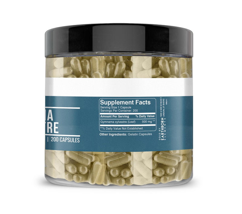 [Australia] - Earthborn Elements Gymnema Sylvestre 200 Capsules, Pure & Undiluted, No Additives 200 Count (Pack of 1) 