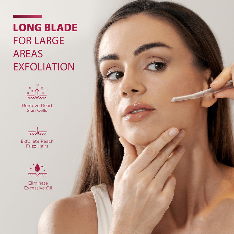 [Australia] - SINAHET Dermaplaning Tool (12 Count), Professional Face Razors for Women, Facial and Eyebrow Hair Removal, Gentle Skin Exfoliation Blade 12pcs 