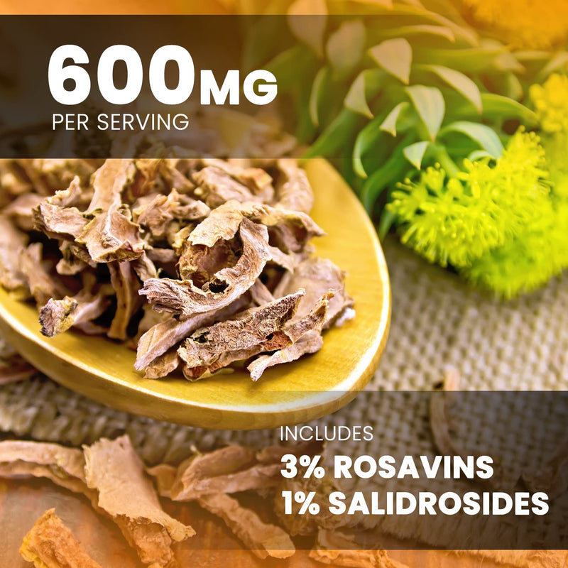 [Australia] - NutraChamps Rhodiola Rosea Capsules [120] Rosavin Plus Salidrosides | Rhodiola Rosea Extract Supplement | 300mg Vegan Pills | Rhodiola for Energy, Stress Relief, Mood Support and Focus 