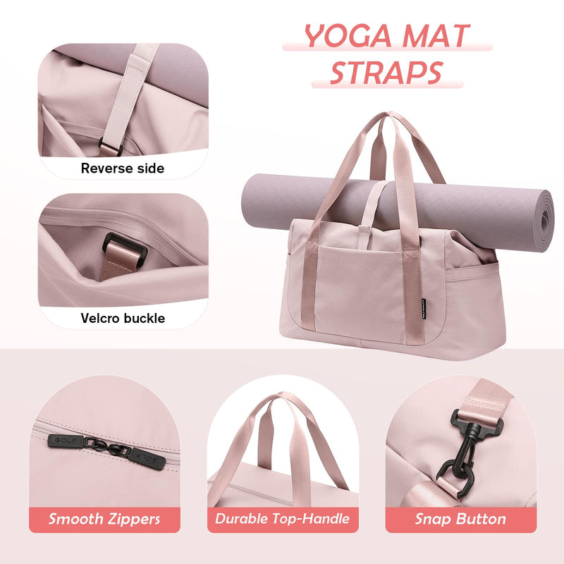 Travel Duffle Bag - Gym Bag for Women,Tote Bag Laptop Carry on Weekender Overnight Bag Organizer Duffel Bag for Travel,31L,Baby Pink Baby Pink 31L