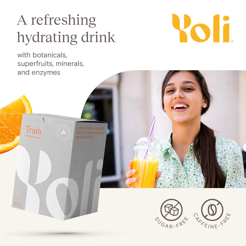 Yoli Truth Antioxidant and Immune Support, Citrus Flavor, 30 Packets Box | Antioxidant and immune blend with vitamin C, botanicals, superfruits, and minerals to support daily wellness and vitality. 4.7 Ounce (Pack of 1)