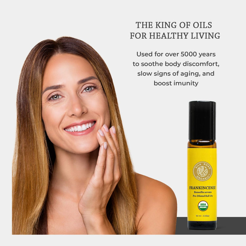 [Australia] - Organic Frankincense Serrata Essential Oil Roll on, 100% Pure USDA Certified Aromatherapy - 10 ml Roller by Silk Road Organic - Always Pure & Organic 