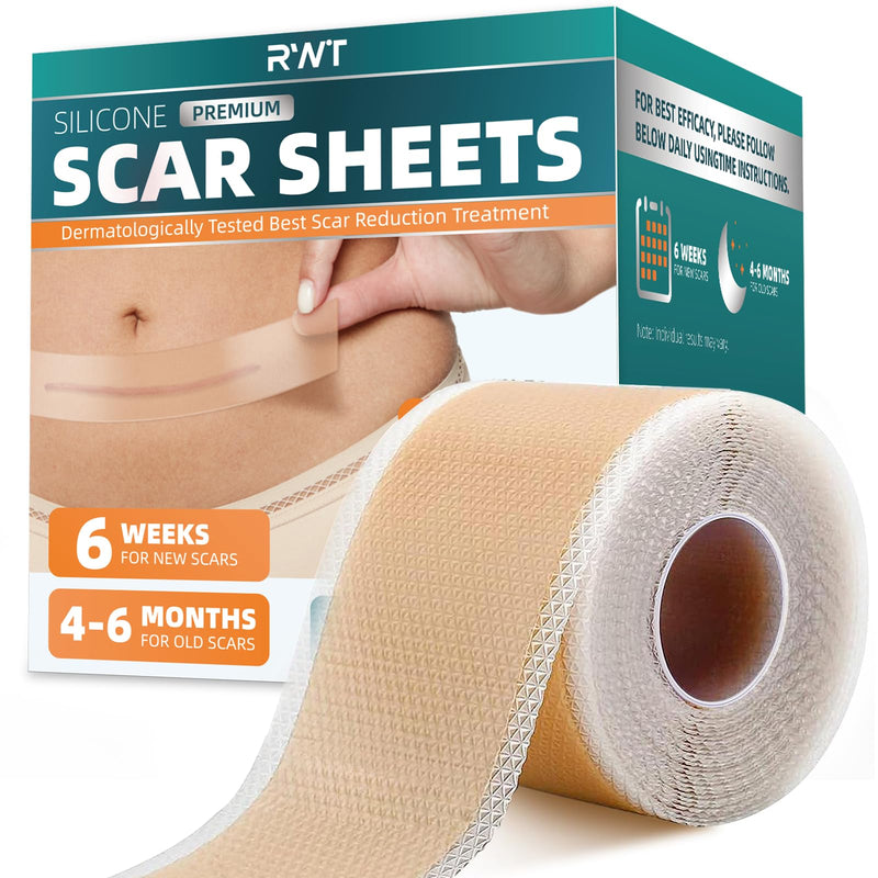 [Australia] - Silicone Scar Sheets, Silicone Scar Tape for Surgical Scars - 60" x 1.6" Roll - 1.5M, Medical Grade Reusable Effective Scar Removal for Keloid, C-Section, Tummy Tuck, and Acne White 