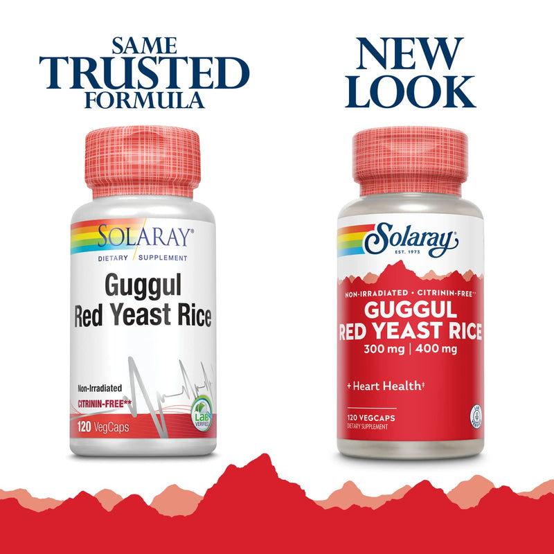 [Australia] - SOLARAY Guggul Gum Extract & Red Yeast Rice | Healthy Heart Function Support | Ancient Chinese Medicine & Ayurvedic Medicine Combo | 120ct 120 Count (Pack of 1) 