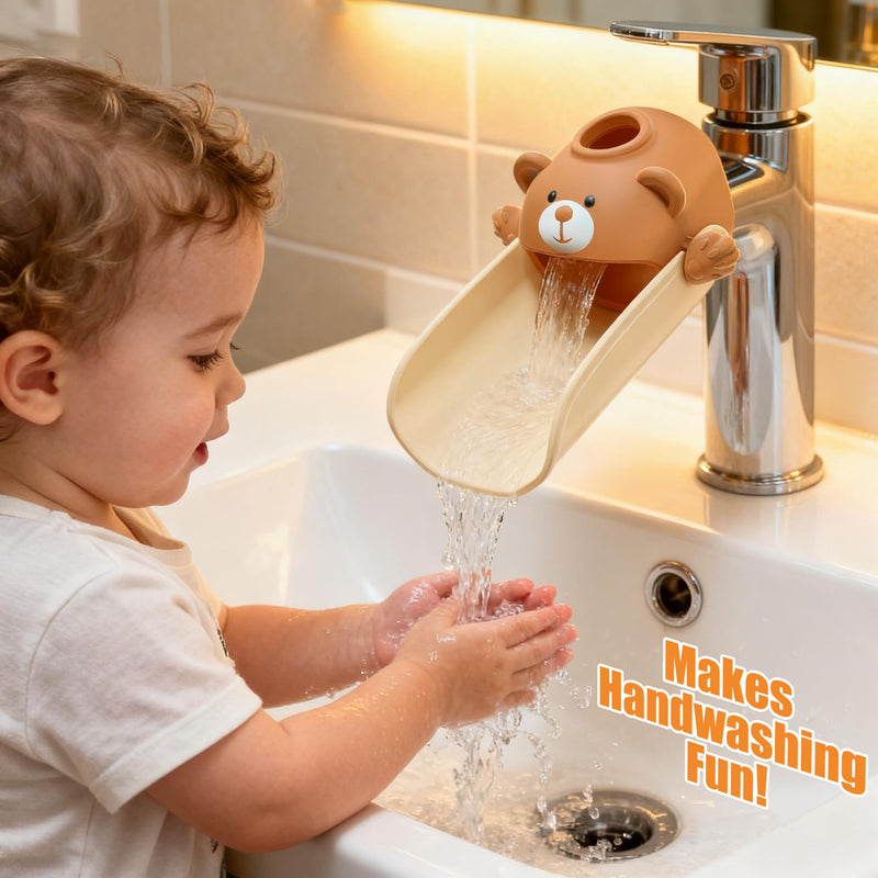 [Australia] - Skyroku Faucet Extender for Toddlers, Sink Extenders with Temperature Sensitive for Kids Hand Washing Sink Faucet Extension,Suitable for Bathroom Sink, Kitchen,Bathtub (Brown) Brown 