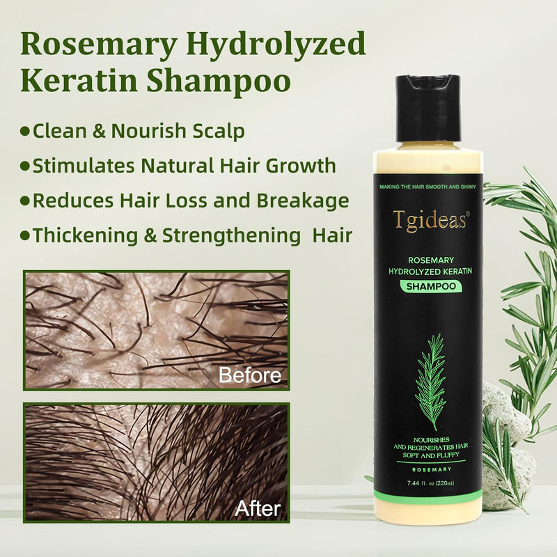 Rosemary Biotin Volumizing Shampoo for Thinning Hair, 7.4 Fl Oz | Keratin Strengthening, Helps Boost Volume, Reduce Breakage, Nourishes Scalp, Color-Treated Hair Safe Vegan, Gentle Daily Care Shampoo*1(7.4 Fl Oz)