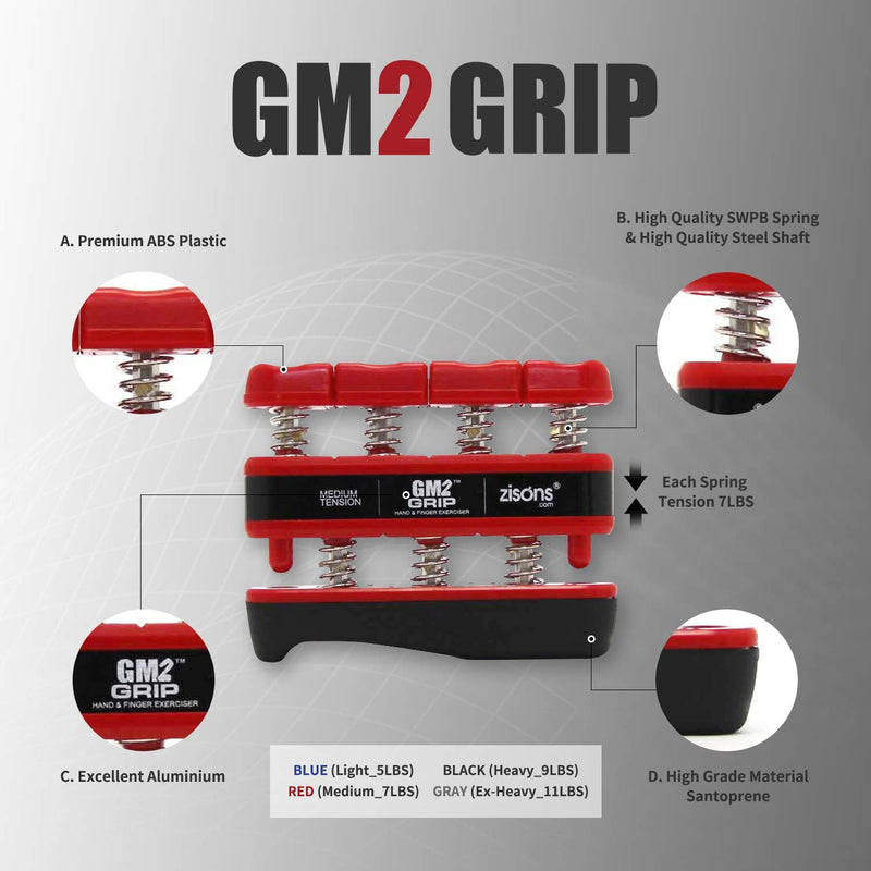 [Australia] - Grip Exerciser, Hand Exerciser, Finger Exerciser. 9lb(Black) 7lb(Red) 5lb(Blue) Blue 