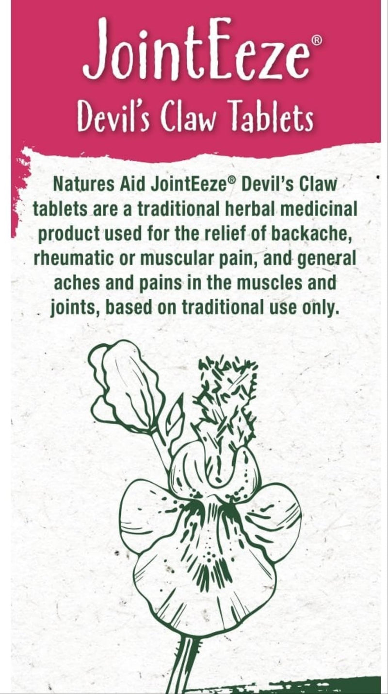 Natures Aid JointEeze 300mg (Equivalent 1050-1500mg of Devils Claw Root) 90 Tabs - 4 Pack