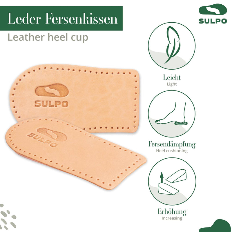 [Australia] - SULPO Heel Raiser Insoles - Heel Wedge for Shoe Raise - High Sole, Boost Sole - Leather Heel Cushion - Make Insoles Bigger - Heel Spur Insoles - Orthopedic Wedge 5mm 5mm M - 38-40 