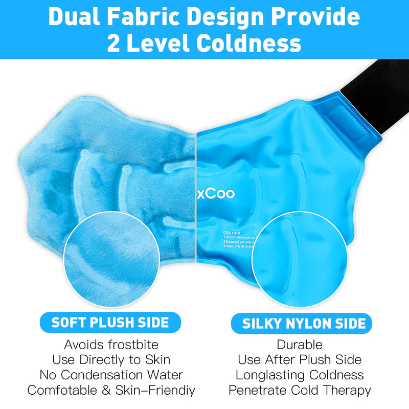[Australia] - Ankle Ice Pack Wrap for Swelling, Reusable Gel Ice Pack for Ankle Injuries, Cold Compress Therapy for Foot Pain Relief, Achilles Tendonitis, Plantar Fasciitis, Sprains BLUE 1 PACK 