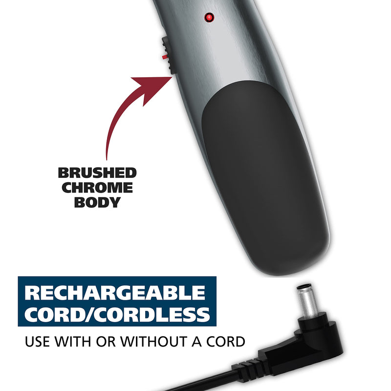 [Australia] - Wahl Groomsman Corded or Cordless Beard Trimmer for Men - Rechargeable Grooming Kit for Facial Hair - Beard Trimmer & Groomer - Model 9918-6171V Silver/Black 