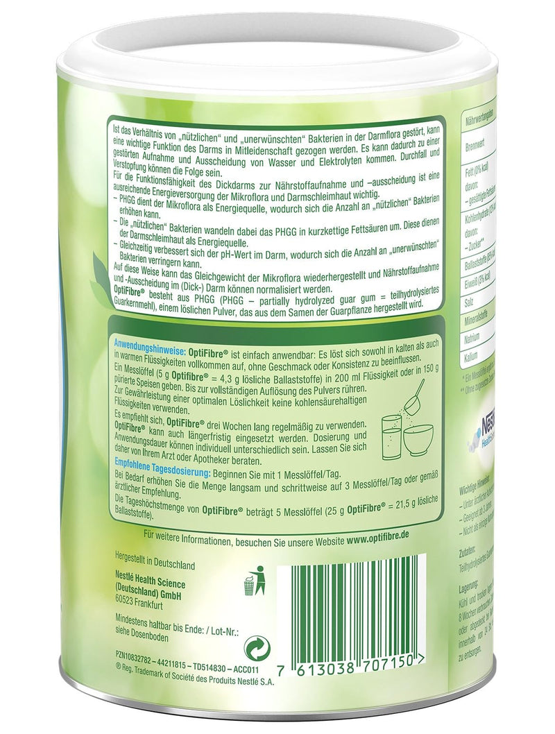 [Australia] - OptiFibre 250g can of soluble fiber for irritated intestines can restore the intestinal flora and normalize nutrient absorption100% plant-based, neutral in taste, easily soluble without swelling 250g (pack of 1) 
