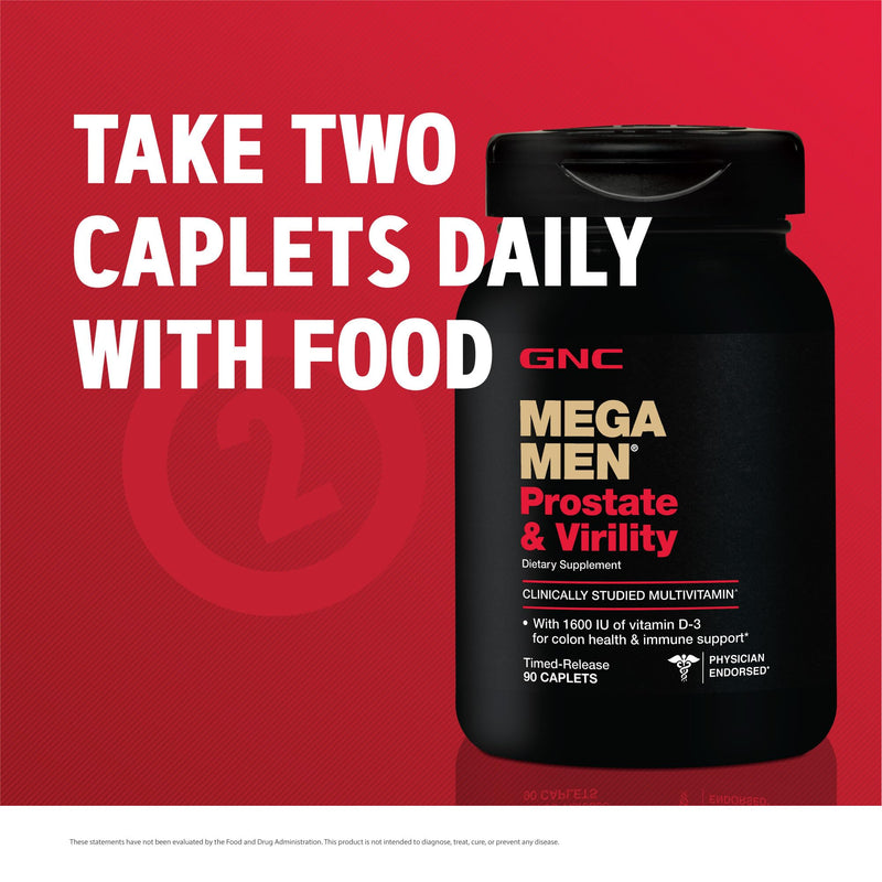 [Australia] - GNC Mega Men Prostate and Virility Multivitamin, Supports Optimal Sexual Health and Prostate Health, 90 Count 