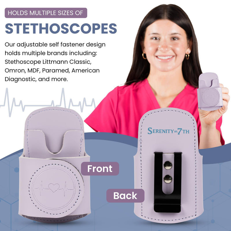 [Australia] - Stethoscope Holder Hip Clip with Cute & Hygienic Design | Nurse Accessories in Gift Box | Durable Adhesive Clip (Lavender) Lavender 