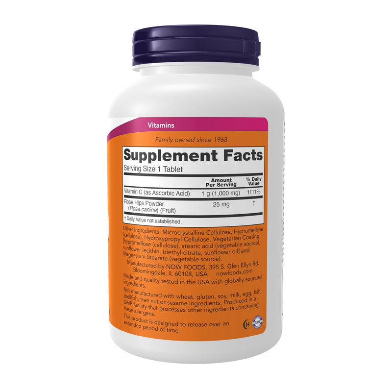 NOW Foods Supplements, Vitamin C-1,000 with Rose Hips, Sustained Release, Antioxidant Protection*, 250 Tablets 250 Count (Pack of 1)