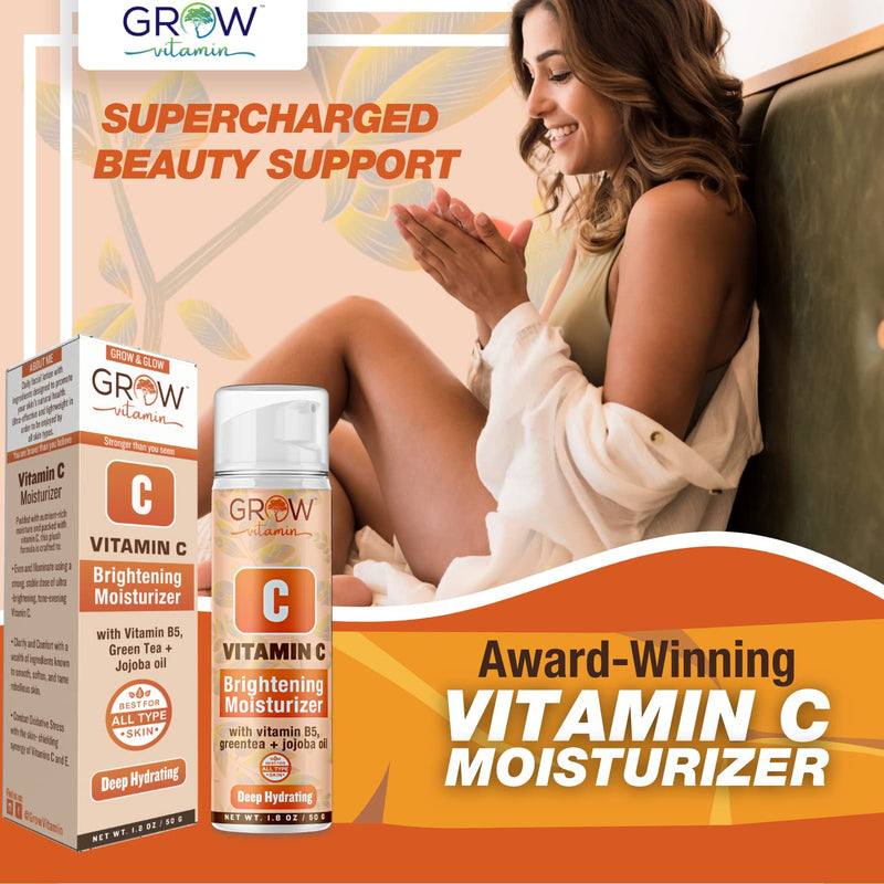 True Skin Vitamin C Face Moisturizer, a Brightening Anti Aging Wrinkle Cream for Face, Vitamin B5, Vitamin E, Jojoba Oil, Organic Aloe Vera and Green Tea, 1.8 fl oz | Brightening Anti Aging Wrinkle Cream, Vitamin B5, Vitamin E, Jojoba Oil, Organic Aloe...