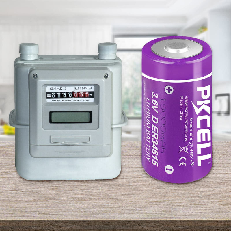 PKCELL D Cell Lithium Battery ER34615 with High Capacity 19000mAh (2pc)