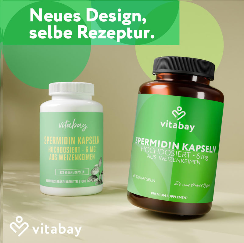 [Australia] - Vitabay Spermidine Capsules High Dose 6 mg - 120 VEGAN Capsules Spermidine from Wheat Germ - Pure Wheat Germ Spermidine - Laboratory Tested 60 g (Pack of 1) 