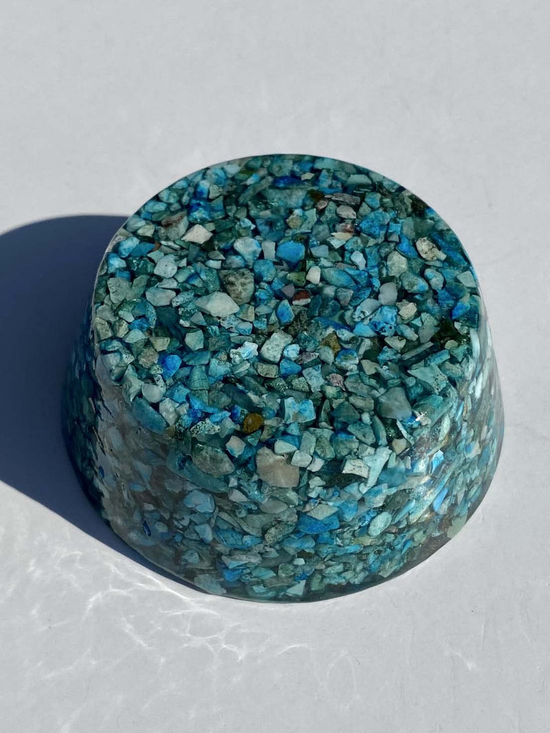 Turquoise Crystal Tower Buster Orgone Generator Energy Accumulator PERFECT GIFTING TOOL! Made using Advance Harmonics Orgonite Many Beautiful Ingredients! tbmchm(Turquoise) Turquoise