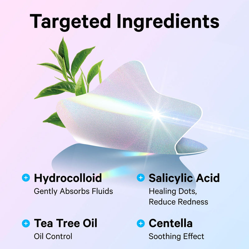 Sosky Hologram Pimple Patches for Face, Hydrocolloid Acne Patches with Salicylic Acid, Cute Star Zit Stickers,Colorful Blemish Covers,72 Count Blue Pink Star Heart Moon Cloud Butterfly Flower