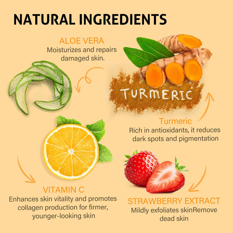 RIHAKO Easter Gifts for Women Turmeric Vitamin C Face Scrub-Turmeric Microdermabrasion Exfoliating Facial Scrub Vitamin C Face Exfoliator