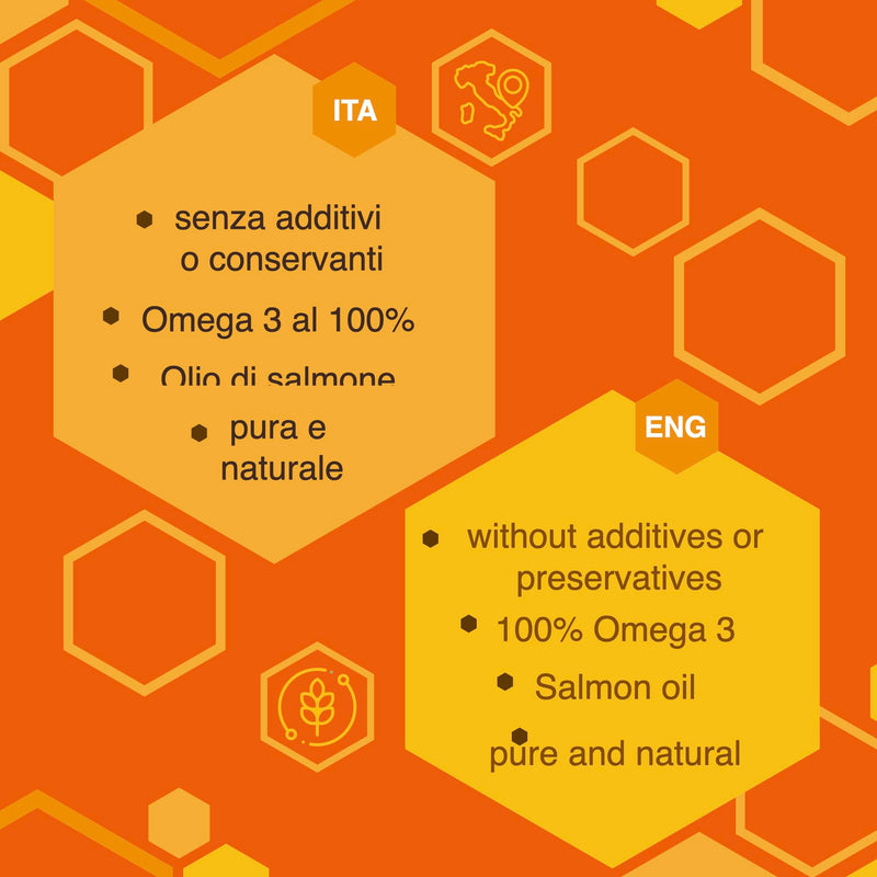 ERBOTECH Omega 3 in Capsules, 200 g Pack, Approximately 140 Fish Oil Tablets, Food Supplement with Fatty Acids to Control Cholesterol and Triglycerides 200 gr
