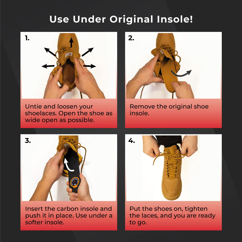 Carbon Fiber Insole - 1 pc, Men 13 - Mortons Extension - Orthotic Insole - Rigid Shoe Insert - Foot Arch Support - Turf Toe Stiff Plate - FSA Eligible - Thin Sport Sole Men's 13