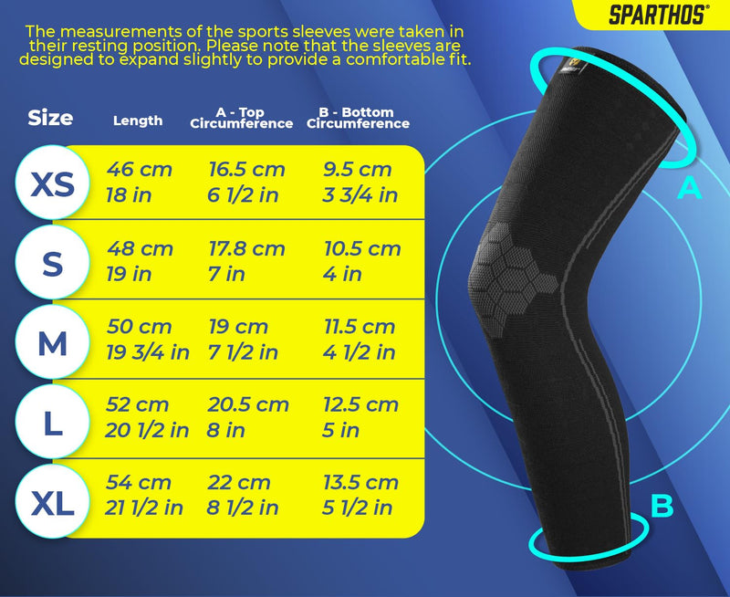 [Australia] - Sparthos Leg Compression Sleeves - Aid in Recovery and Support Active Lifestyle - Innovative Breathable Elastic Blend - Anti Slip, Day & Night Wear X-Small Midnight Black 
