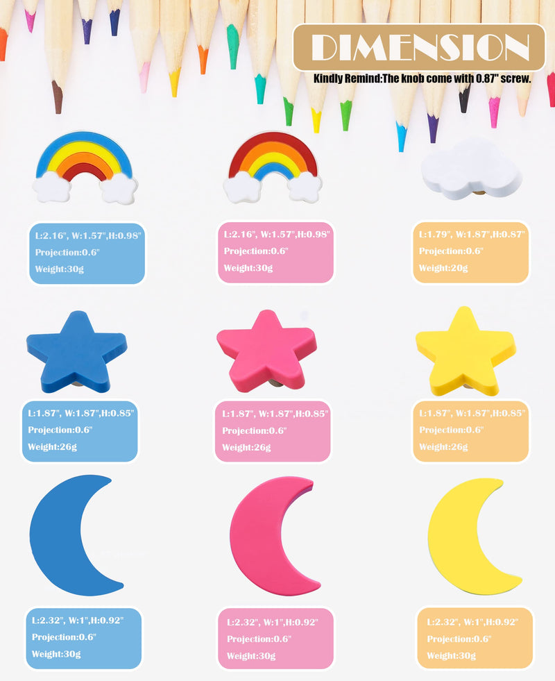 [Australia] - Stargallery 6 Pieces Cute Cartoon Shape Knobs for Furniture Soft Rubber Knobs for Cabinet Drawer Dresser Closets Organizer Desk Box Bookcase (Pink, Star) 