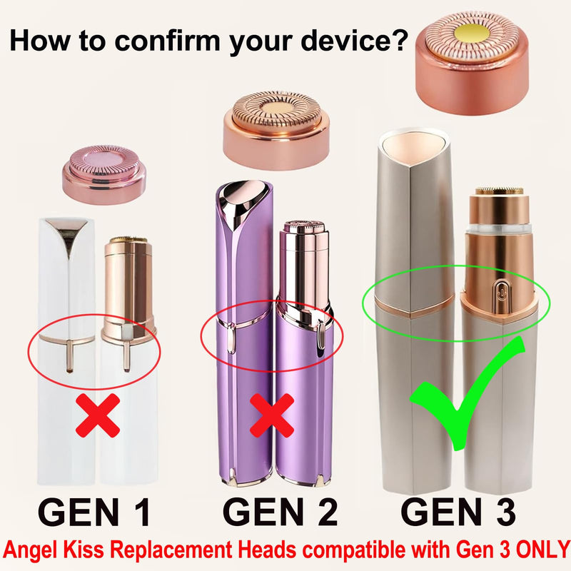 [Australia] - Generation 3 Replacement Heads for NEW Finishing Touch Flawless Facial Hair Remover Gen 3 - Double Precision Enhanced Floating Blades Heads for Flawless Gen 3, PACK of 6, w/Storage Case & Clean Brush 6 Pcs/Pack for Gen 3 New flawless 