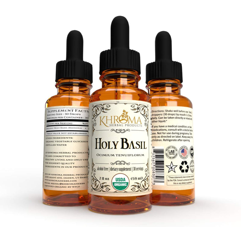 [Australia] - Organic Holy Basil - 2 oz Liquid Dietary Supplement - 30 Maximum Strength Servings 