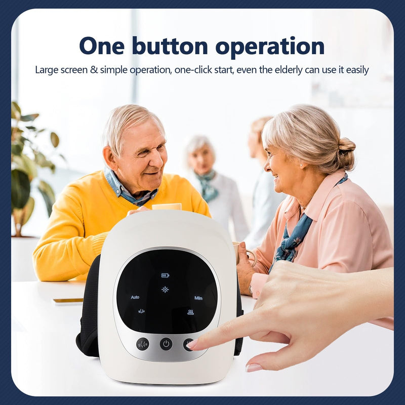 [Australia] - LIARTY Knee Massager Joint Pain Relief 3 Heat Levels, Red Light Knee Massager, Wireless Knee Massager with Heat and Vibration Massage for Relief, Silver Silver 