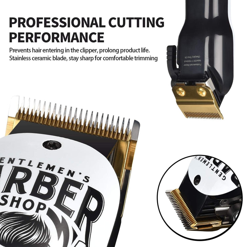 [Australia] - BESTBOMG® Updated Professional Hair Clippers Cordless Hair Haircut Kit Rechargeable 2000mAh Hair Beard Trimmer Haircut Grooming Kit with 6 Guide Combs & for Men/Father/Husband/Boyfriend White-1 