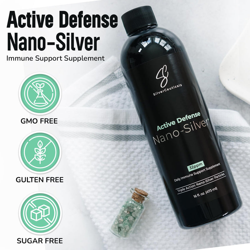 [Australia] - Colloidal Silver w/Nano Technology - 32ppm 16oz - 8X More Effective - Natural Immune Support - Save The Sick Days - Ages 5 & Up - Outperforms Higher PPM Silvers - No Taste & Smell - 3rd Party Tested 16 Fl Oz (Pack of 1) 