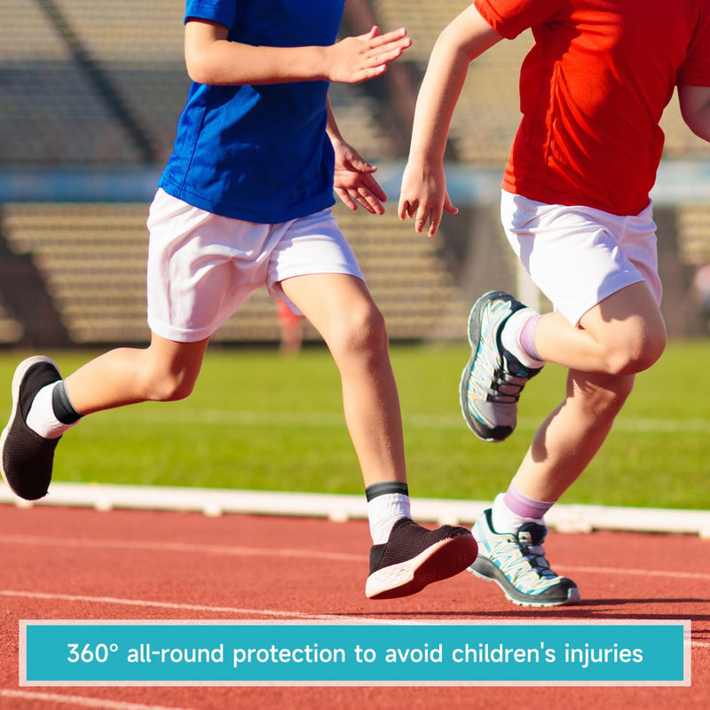 2 Pairs Kids Compression Ankle Braces, Lightweight Non Slip Support Sleeve for Boys, Girls, Dance, Pickleball(Pink Cherub, L) Pink Cherub/Ankle Large