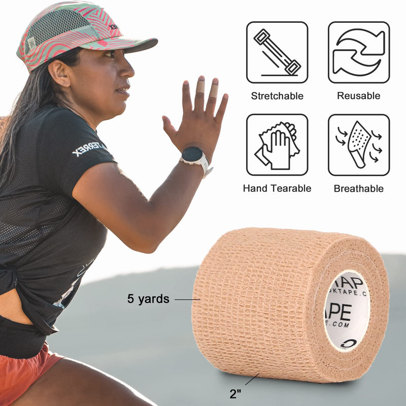 [Australia] - OK TAPE Self Adherent Cohesive Bandages Wrap - 12Packs, 2" x 5 Yards, Non-Woven Self Adhesive Bandage Wrap for Thumb, Finger, Wrist, Ankle, Vet Wrap Bandages Tape (Mixed Colors) 2 Inch x 5 Yards Mix Color 01 