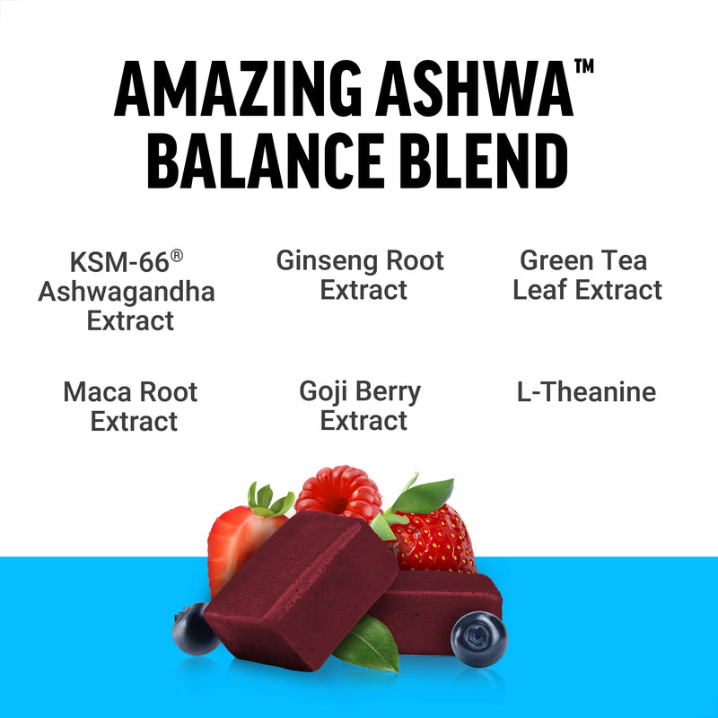 [Australia] - Force Factor Amazing Ashwa for Stress Relief, Memory, Focus, and Immune Support Health, Ashwaganda Supplement with KSM-66 Ashwagandha for Stress, 60 Soft Chews 60 Count (Pack of 1) 
