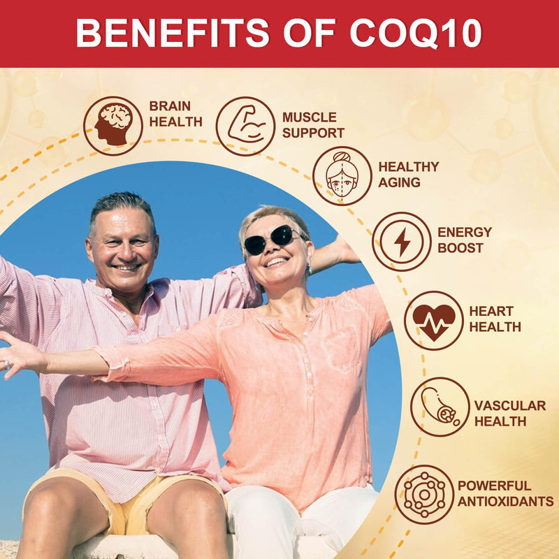 [Australia] - CoQ10 600 mg Softgels CoQ10 Supplement - CQ10 Coenzyme-Q10 with Omega 3 & PQQ & Vitamin E Support Heart & Antioxidant & Cellular Energy | 60 Servings 