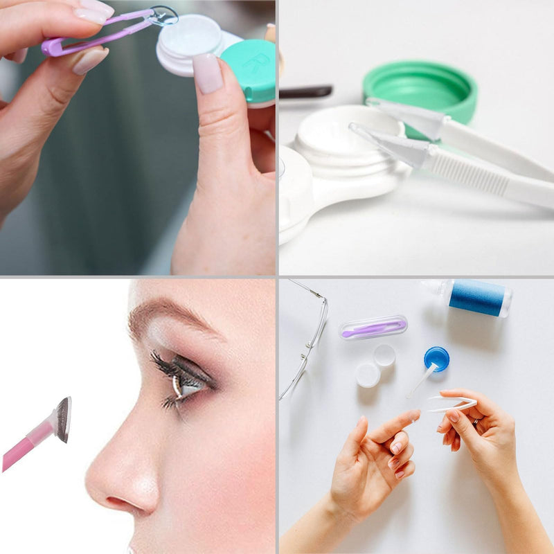 [Australia] - Pack of 6 contact lens insertion aids, contact lens tweezers, contact lens insertion aid, contact lens inserter remover, contact lens removal, plastic contact lens remover for travel, household 