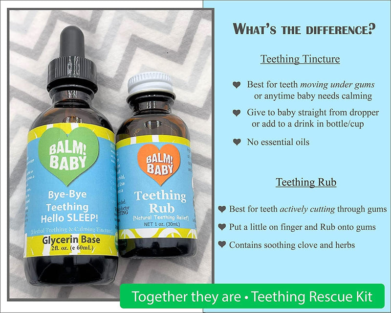 [Australia] - Teething Oil Rub - Baby Teething Relief - Vegan, All Natural & Organic Teething Aid with Chamomile & Clove - Gentle, Safe & Effective - 1 oz Glass Bottle - Plastic Free 