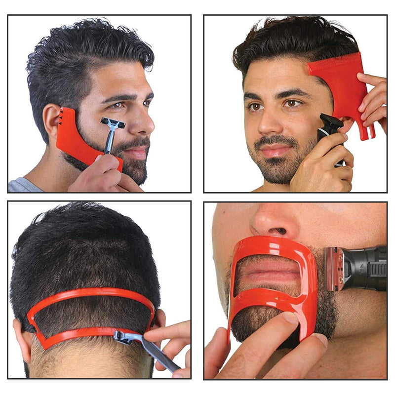 [Australia] - Beard Shaper, Beard Shaping Tools, Set of 4 Beard Shaping Tool for Beard Shaving Hair Styling Hairline Goatee Template and Collar Guide 
