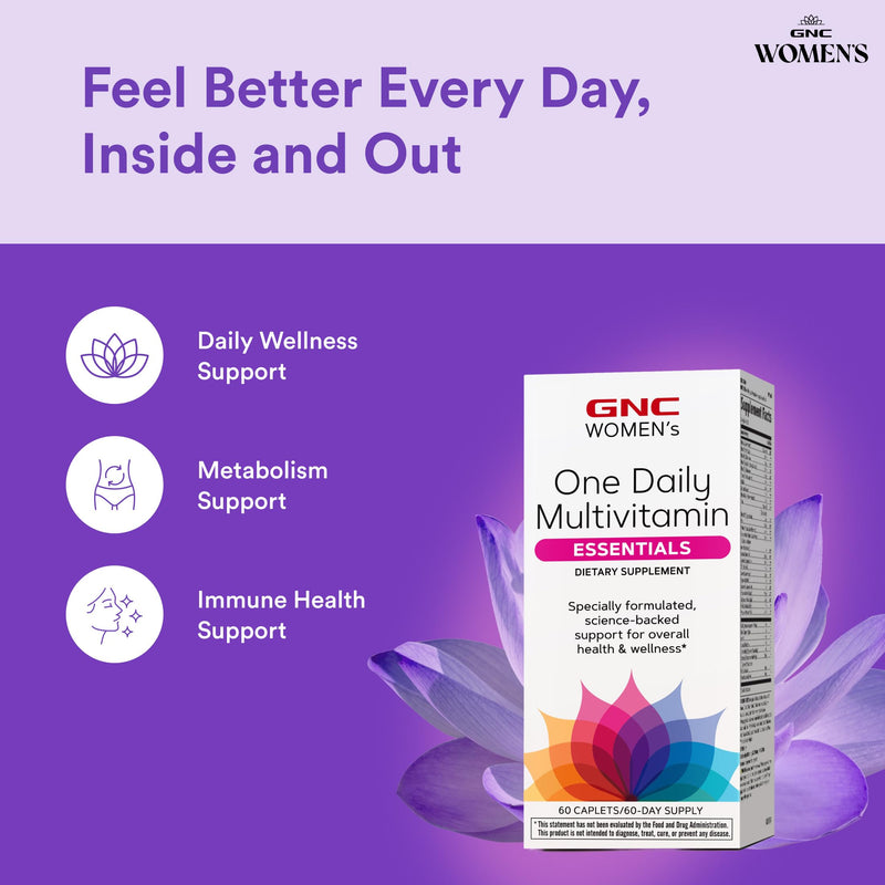 GNC Women's One Daily Multivitamin Essentials, 60 Count, 60 Servings | Nutrient Dense Blend With 19 Vitamins and Minerals Supports Immune Health and Healthy Hair, Skin, and Nails, Gluten-Free Old Version
