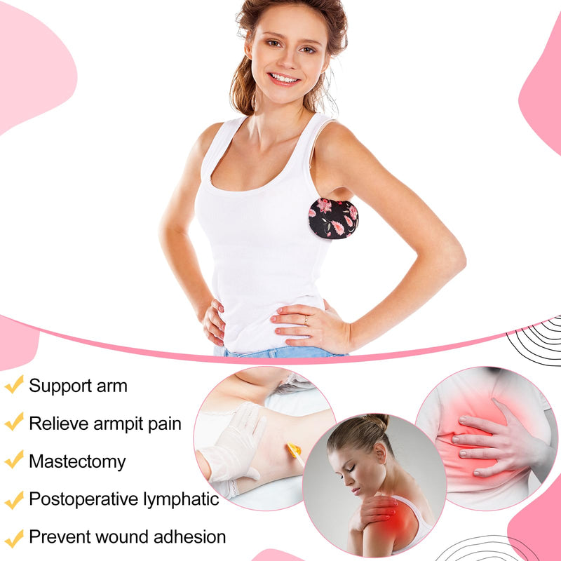 Juexica 4 Pcs Lymphedema Axilla Mastectomy Pillow Cotton Post Breast Surgery Recovery Breast Pillow for Sleeping Mastectomy Underarm Armpit Pain Relief(Pink Ribbon) Pink Ribbon