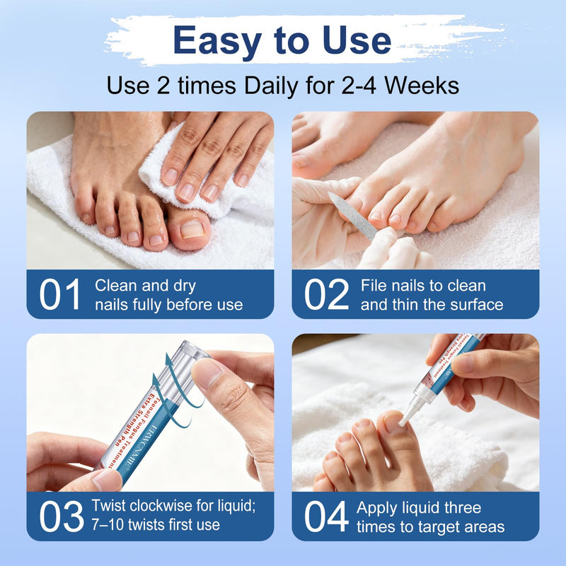 Toenail Fungus Treatment Extra Strength, Fungi Nail Pen, 25% Undecylenic Acid, Ingrown toenail treatment, Repairs Yellow Thick Brittle Toe and foot fungus treatment extra strength - 9Pcs