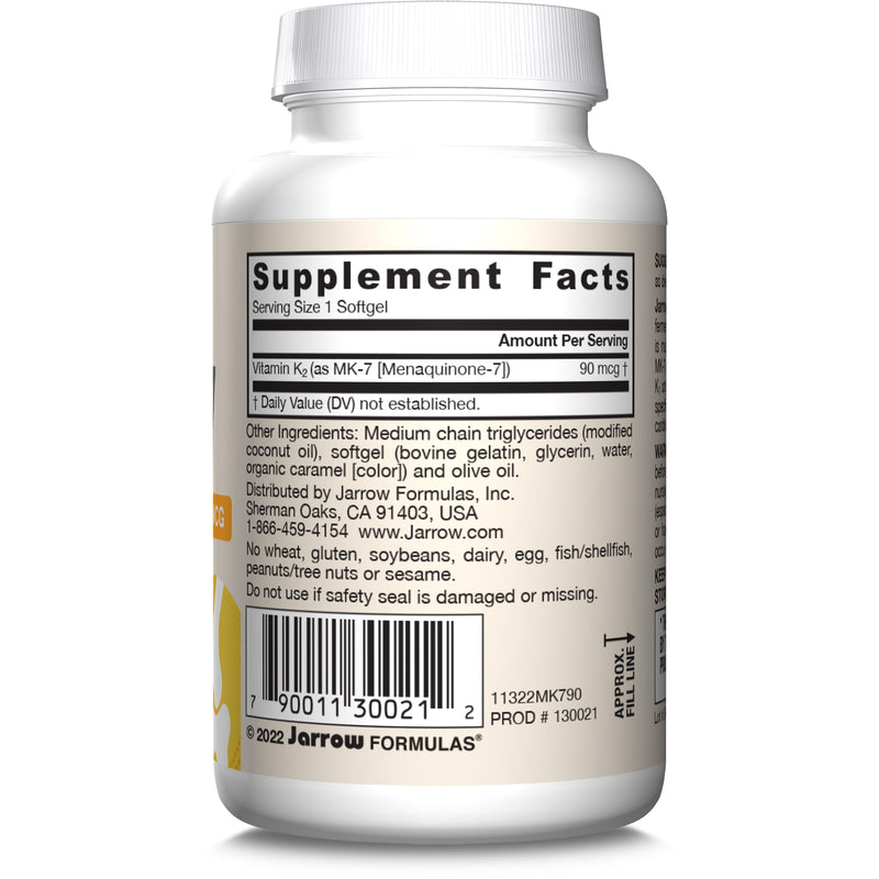 [Australia] - Jarrow Formulas MK-7 90 mcg - Bioactive Form of Vitamin K2-90 Servings (Softgels) - for Bone & Cardiovascular Health - Vitamin K2 MK-7 Dietary Supplement - K2 Vitamin Supplement MK-7 - Gluten Free 90 Count (Pack of 1) 